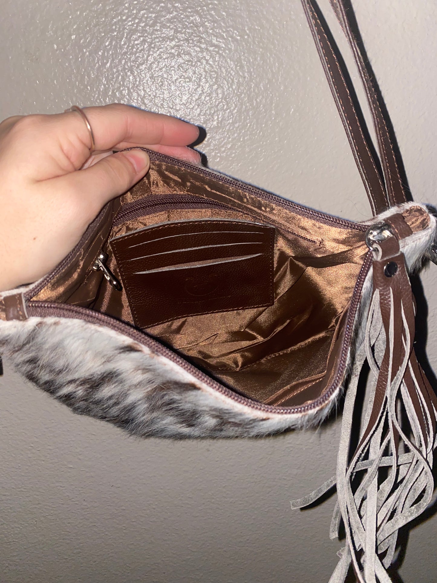 Speckled Cowhide Crossbody