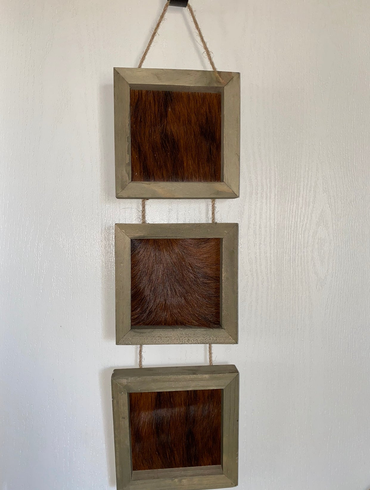 Trio hanging cowhide frame