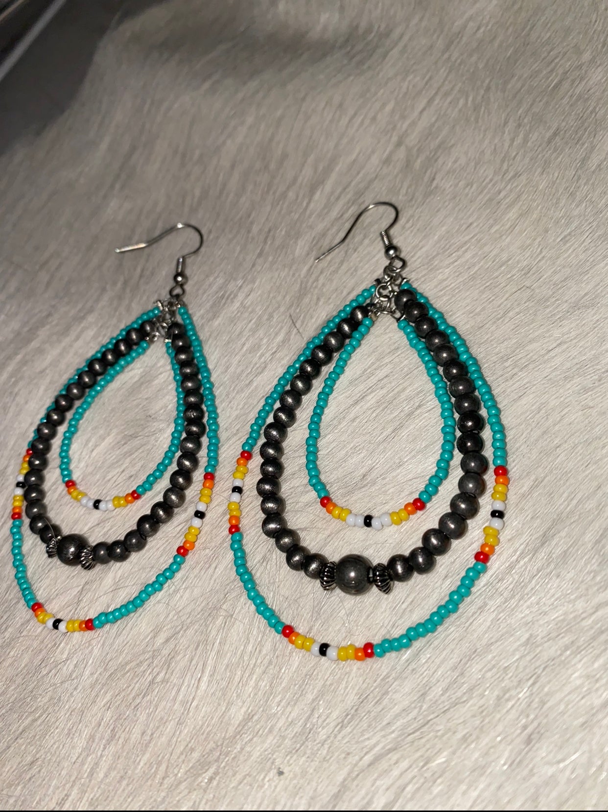 Beaded Navajo teardrop Earrings