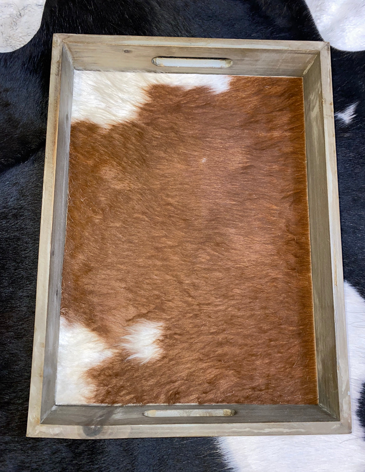 Cowhide TV Tray