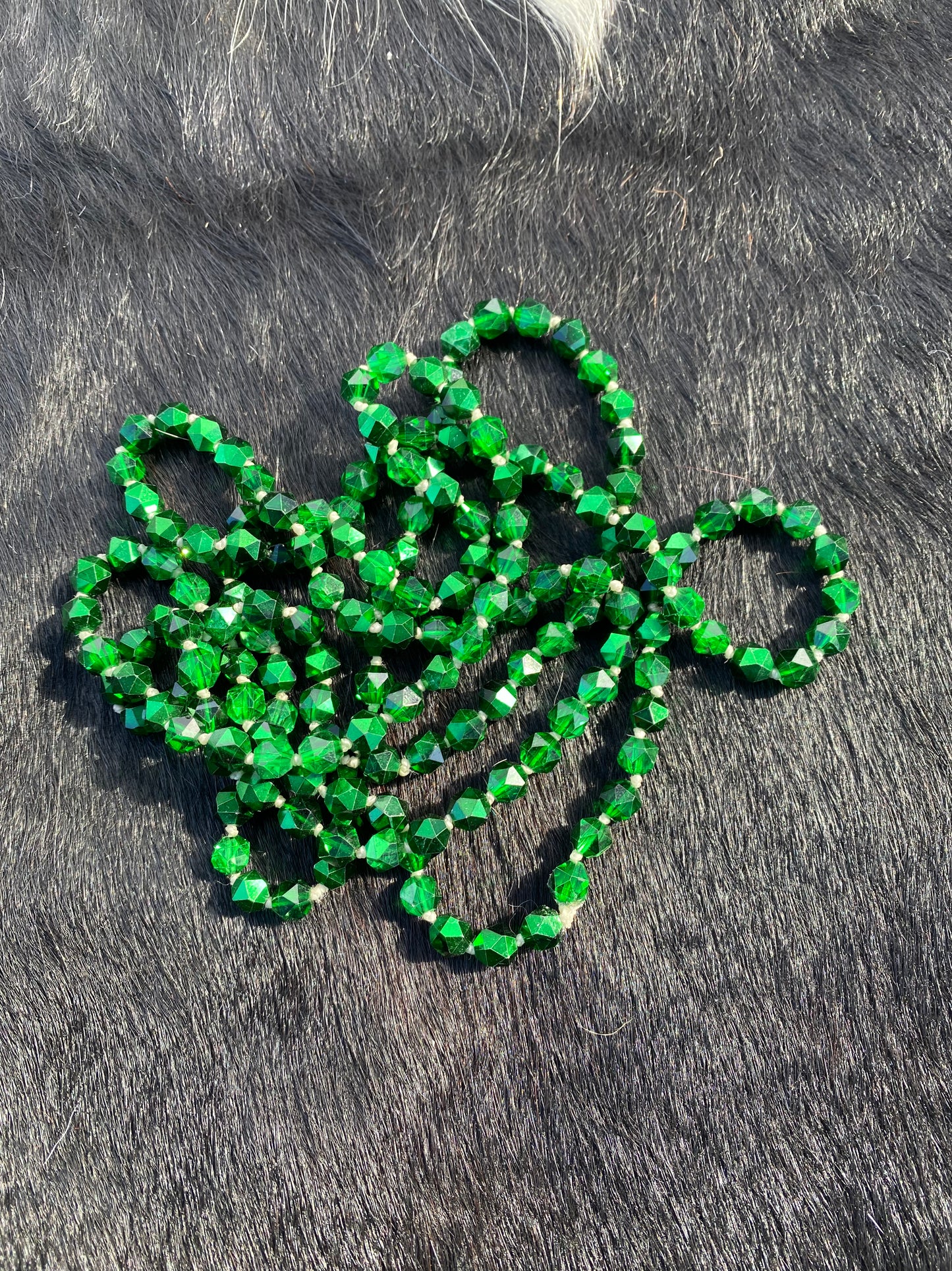 Green beaded necklace