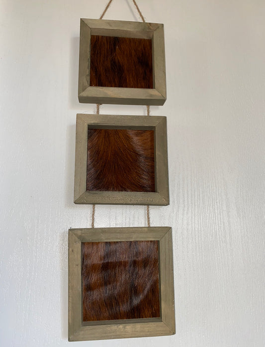 Trio hanging cowhide frame
